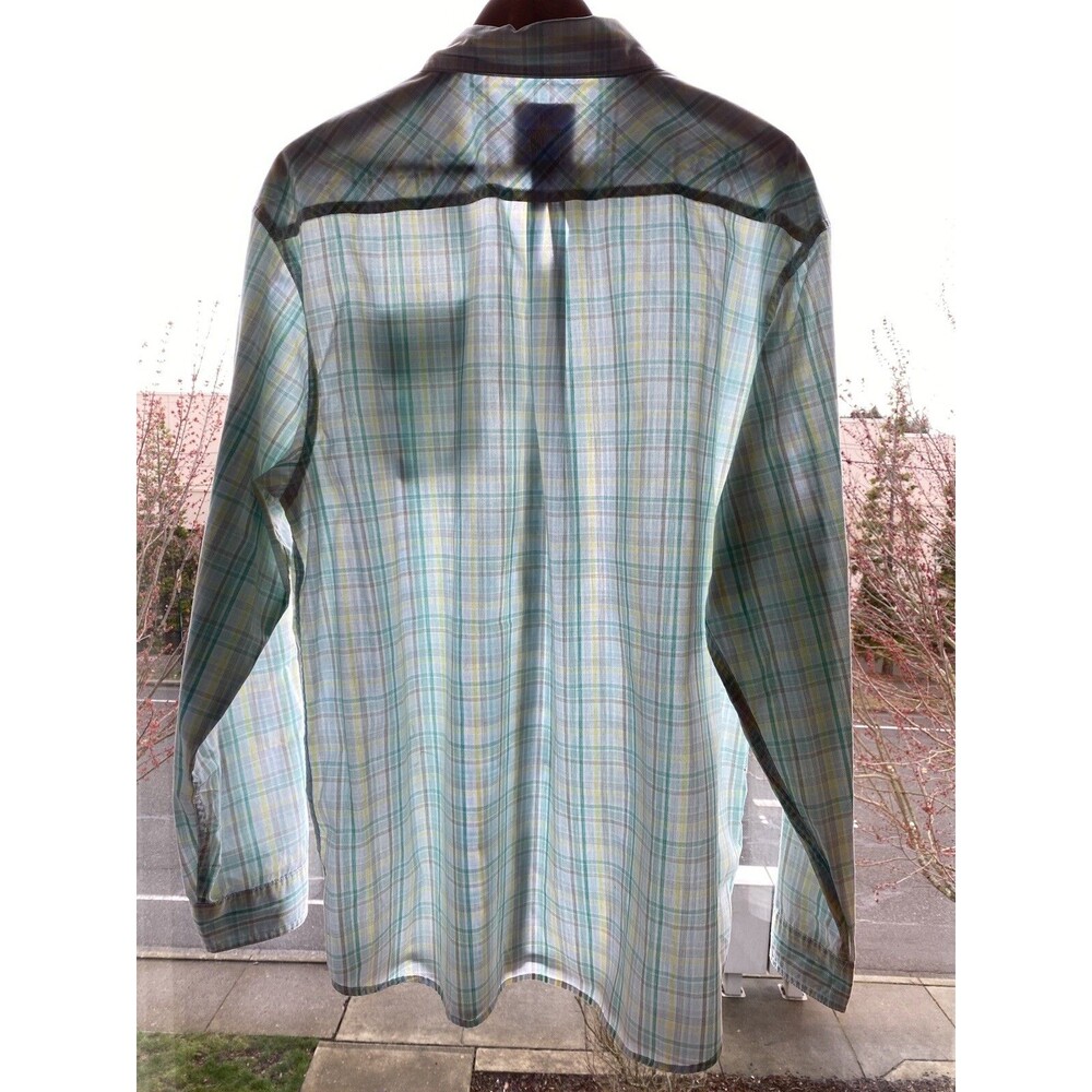 Guy Harvey Men's XL Long Sleeve Fishing Outdoor Plaid Green Button Down Shirt - Picture 2 of 9